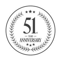 Luxury 51 anniversary Logo illustration vector.Free vector illustration Free Vector