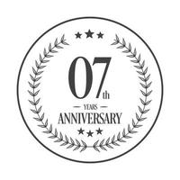 Luxury 07th anniversary Logo illustration vector.Free vector illustration Free Vector