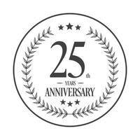 Luxury 25th anniversary Logo illustration vector.Free vector illustration Free Vector