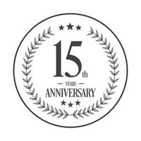 Luxury 15th anniversary Logo illustration vector.Free vector illustration Free Vector