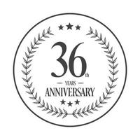 Luxury 36th anniversary Logo illustration vector.Free vector illustration Free Vector