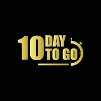 10 days to go Gradient button. Vector stock illustration