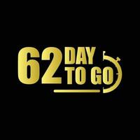 62 days to go Gradient button. Vector stock illustration