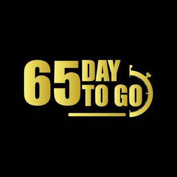 65 days to go Gradient button. Vector stock illustration