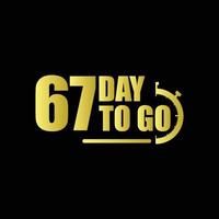 67 days to go Gradient button. Vector stock illustration