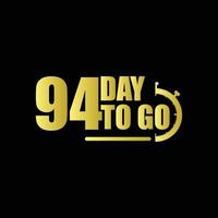 94 days to go Gradient button. Vector stock illustration