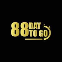 88 days to go Gradient button. Vector stock illustration