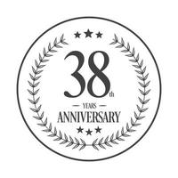 Luxury 38 anniversary Logo illustration vector. Free vector illustration Free Vector