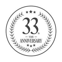 Luxury 33rd anniversary Logo illustration vector.Free vector illustration Free Vector