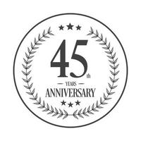 Luxury 45th anniversary Logo illustration vector.Free vector illustration Free Vector