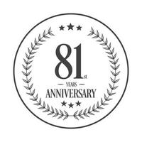 Luxury 81 anniversary Logo illustration vector.Free vector illustration Free Vector