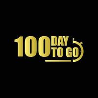 100 days to go Gradient button. Vector stock illustration