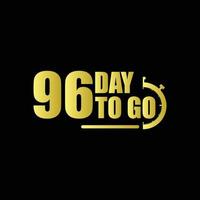 96 days to go Gradient button. Vector stock illustration