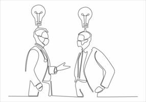 continuous line of thinking entrepreneur vector