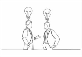continuous line of thinking entrepreneur vector