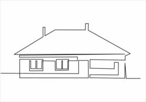 home continuous line vector