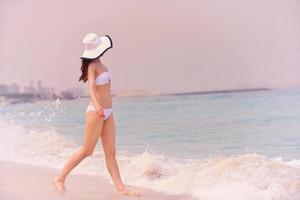 happy woman enjoy summer vacation photo