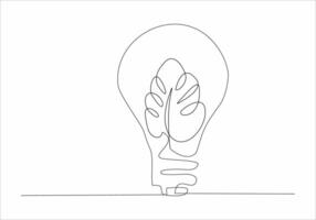 continuous line of leaves inside the lamp vector