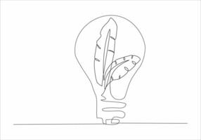 continuous line of leaves inside the lamp vector