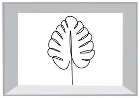 leaf continuous line vector