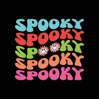 Spooky retro t shirt design vector
