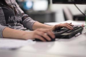 young programmer writing programming code photo