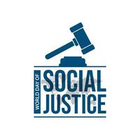 World day social justice typography logo vector