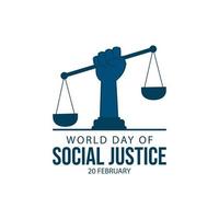 imagen vectorial de justicia social del día mundial vector