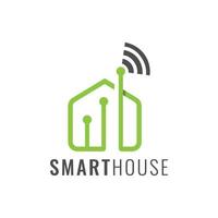 Smart house technology logo vector