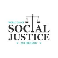 20 de febrero dia mundial de la justicia social vector