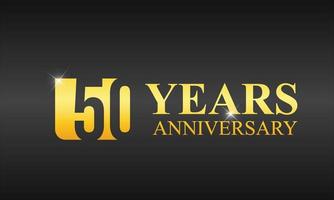 Gold 50 Years anniversary celebration template vector