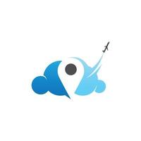 cloud travel vector technology logo