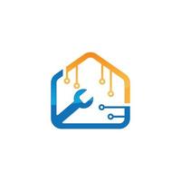 Smart house repair logo vector