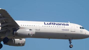 FRANKFURT AM MAIN, GERMANY JULY 18, 2017 - Lufthansa Airbus A321 D AIDM approaching before landing on runway 7R. Fraport, Frankfurt, Germany video