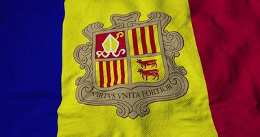 Waving Andorran flag in 3D rendering video