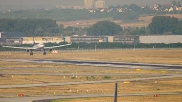 FRANKFURT AM MAIN, GERMANY JULY 19, 2017 - Lufthansa Airbus 330 landing at 07L. Fraport, Frankfurt, Germany video