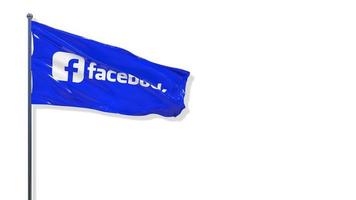 facebook vlag golvend in de wind, 3d weergave, chroma sleutel, luma matte selectie van vlaggen video