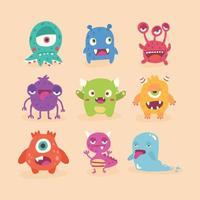 Colorful Set of Monsters vector