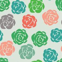 Floral Succulents Pattern vector