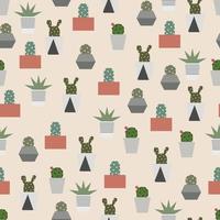 Cactus Seamless Pattern vector