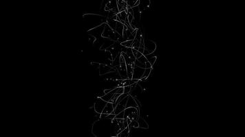 el caos abstracto fluye hacia arriba partículas brillantes sobre fondo negro video