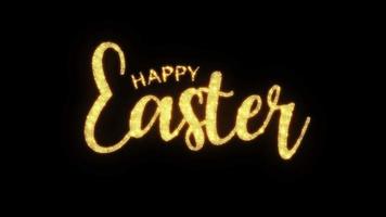 Loop of golden text flickering  Happy Easter background video