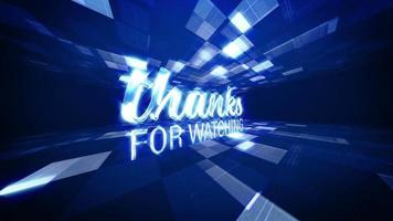 Thanks for watching text  3D cinematic title background video