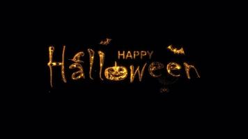 Loop Happy Halloween golden star text effect animation video