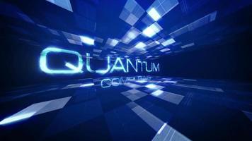 Quantum Comuting text Science 3D cinematic title background video