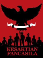 Sanctity of Indonesian Ideology  called pancasila suitable for indonesian patriotism themed illustration with red and black color vector