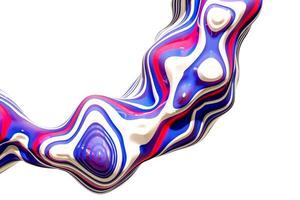 3D rendering of colorful abstract twisted wavy shape in motion. Computer generated geometric digital art photo