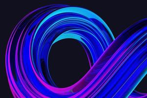 3D rendering of colorful abstract twisted wavy shape in motion. Computer generated geometric digital art photo