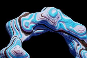 3D rendering of colorful abstract twisted wavy shape in motion. Computer generated geometric digital art photo