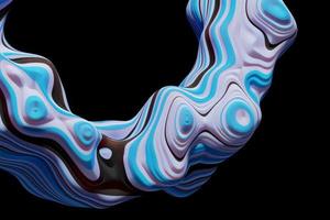 3D rendering of colorful abstract twisted wavy shape in motion. Computer generated geometric digital art photo